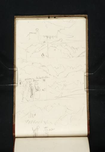 Joseph Mallord William Turner, ‘Five Sketches of Mountains, ?between Mont Cenis and Susa; and a Group of Figures’ 1819