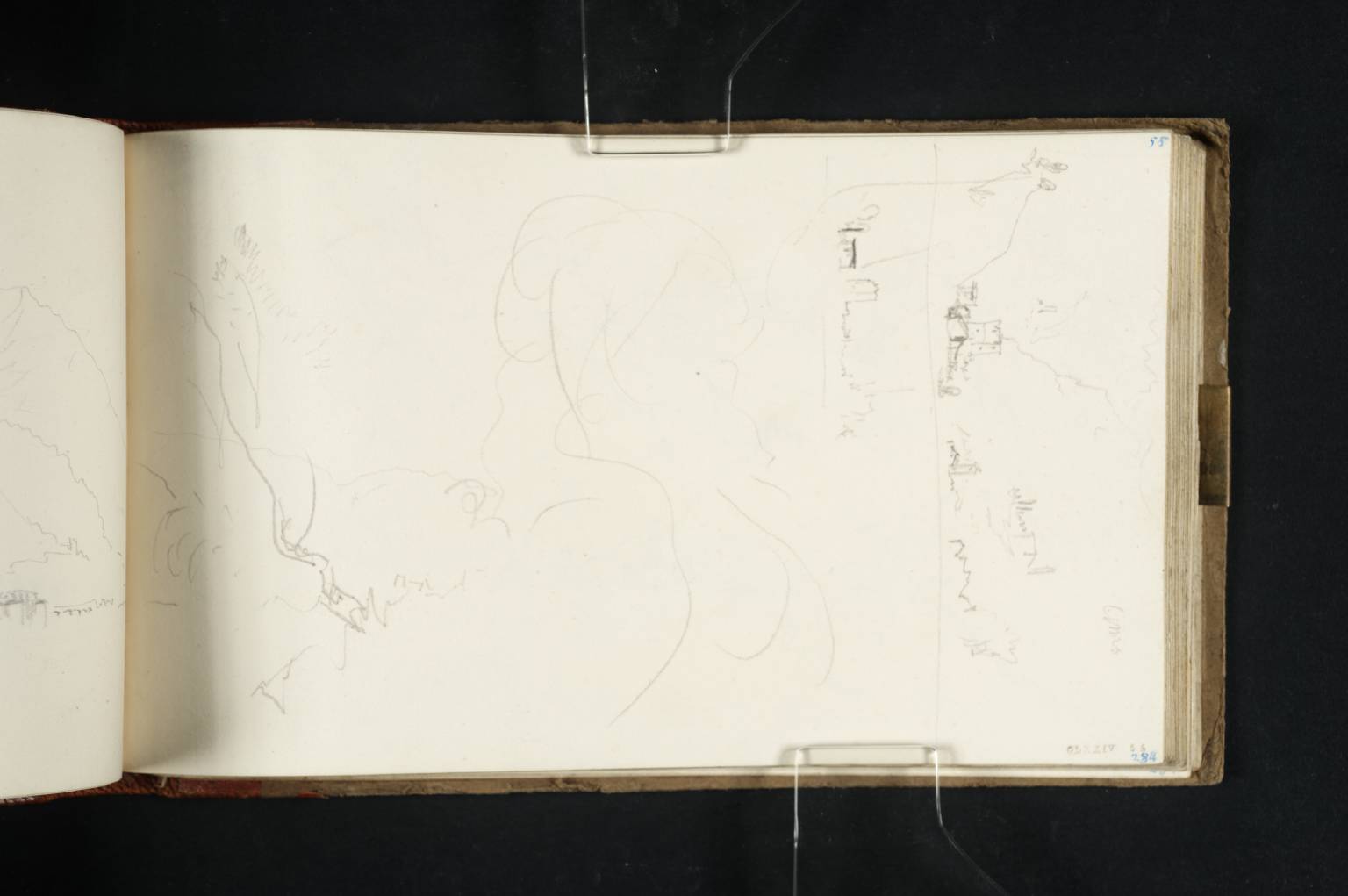 Part of a View of ?Cernobbio, Lake Como; and Two Distant Views of Como