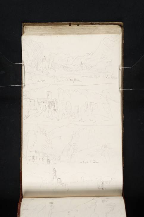 Joseph Mallord William Turner, ‘Four Sketches from the Road Between Menaggio and Porlezza; Including One of Lake Piano and Two of San Pietro Sovera’ 1819