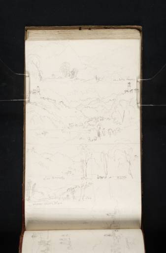 Joseph Mallord William Turner, ‘A View above Lake Lugarno, and Four Sketches of Lake Muzzano; Also Part of a View of Lugano’ 1819