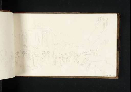 Joseph Mallord William Turner, ‘An Italian Street or Square with Figures at a Market’ 1819