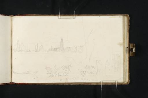 Joseph Mallord William Turner, ‘Venice from the Bacino; Plants and a Leg from Titian's 'St Peter Martyr'; the Campanile and South Side of St Mark's Square’ 1819