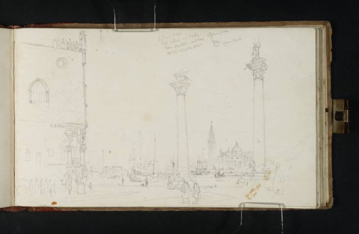 Joseph Mallord William Turner, ‘The Palazzo Ducale (Doge's Palace), Venice, and the Columns on the Piazzetta, with the Church of San Giorgio Maggiore across the Bacino Beyond’ 1819