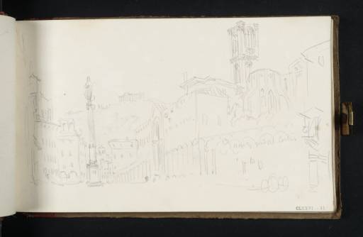 Joseph Mallord William Turner, ‘The Piazza Malpighi, Bologna, with the Basilica and Campanile of San Francesco’ 1819