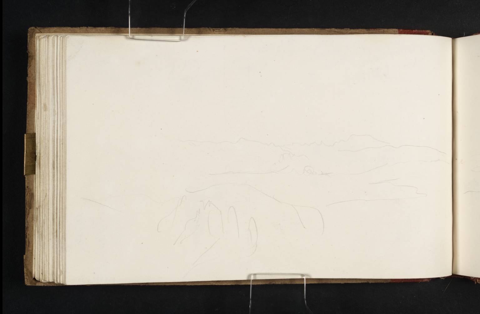 Bridge with Town and Distant Mountains (?the Apennines)