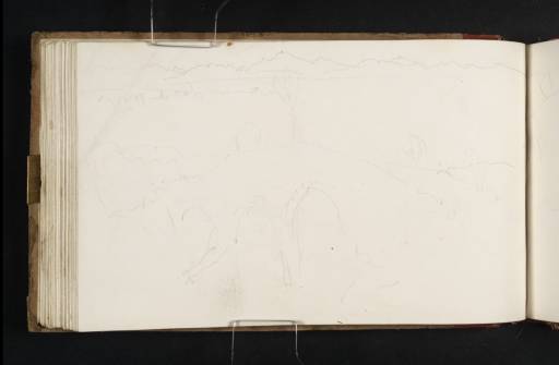 Joseph Mallord William Turner, ‘A Bridge, ?between Bologna and Forlì; a Line of Hills’ 1819