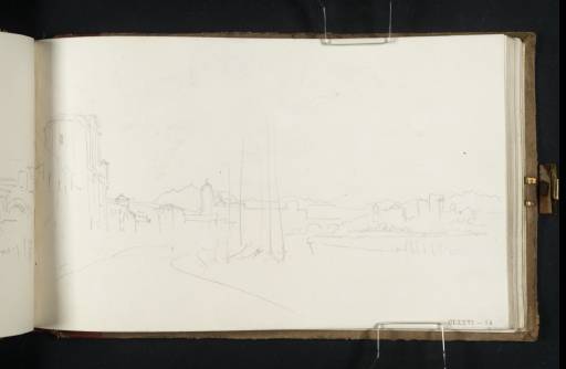 Joseph Mallord William Turner, ‘The River Marecchia at Rimini, with the Bridge of Augustus or Tiberius beyond Moored Sailing Boats’ 1819