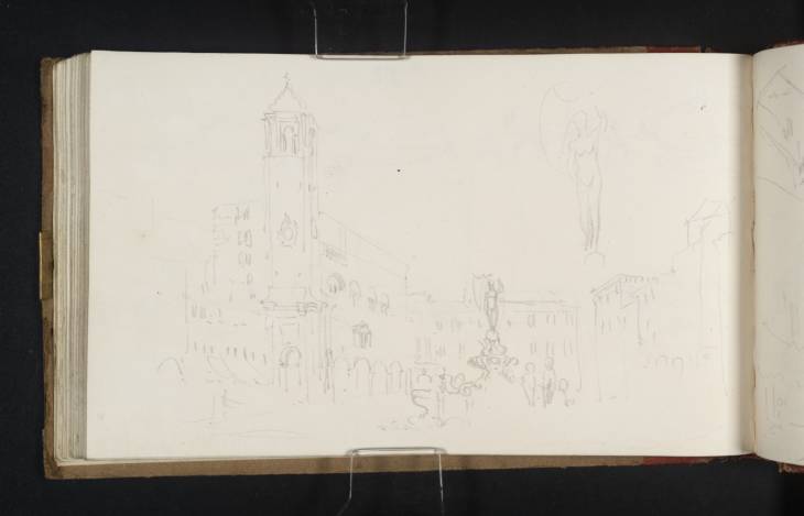 Joseph Mallord William Turner, ‘The Piazza Maggiore and Fontana della Fortuna, Fano’ 1819