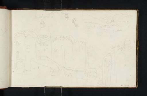 Joseph Mallord William Turner, ‘The Santuario della Santa Casa, Loreto, from Porta Marina; and a Distant View of Caldarola’ 1819