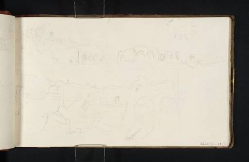 Joseph Mallord William Turner, ‘View of Recanati from the West; and Two Sketches of the Roman Remains at Helvia Recina’ 1819