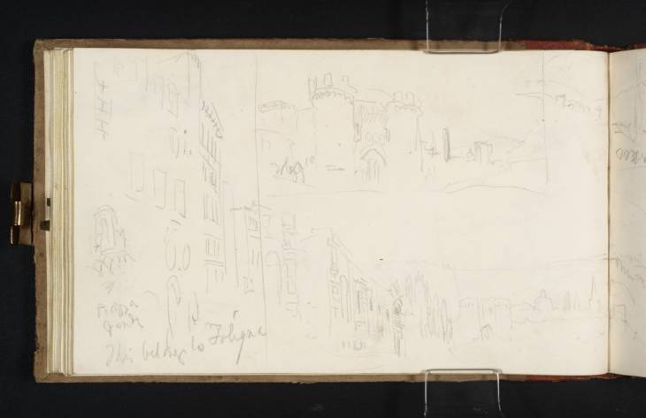 Joseph Mallord William Turner, ‘Three Sketches of Foligno,including the Piazza della Repubblica and two views of the Fifteenth-Century Gate’ 1819