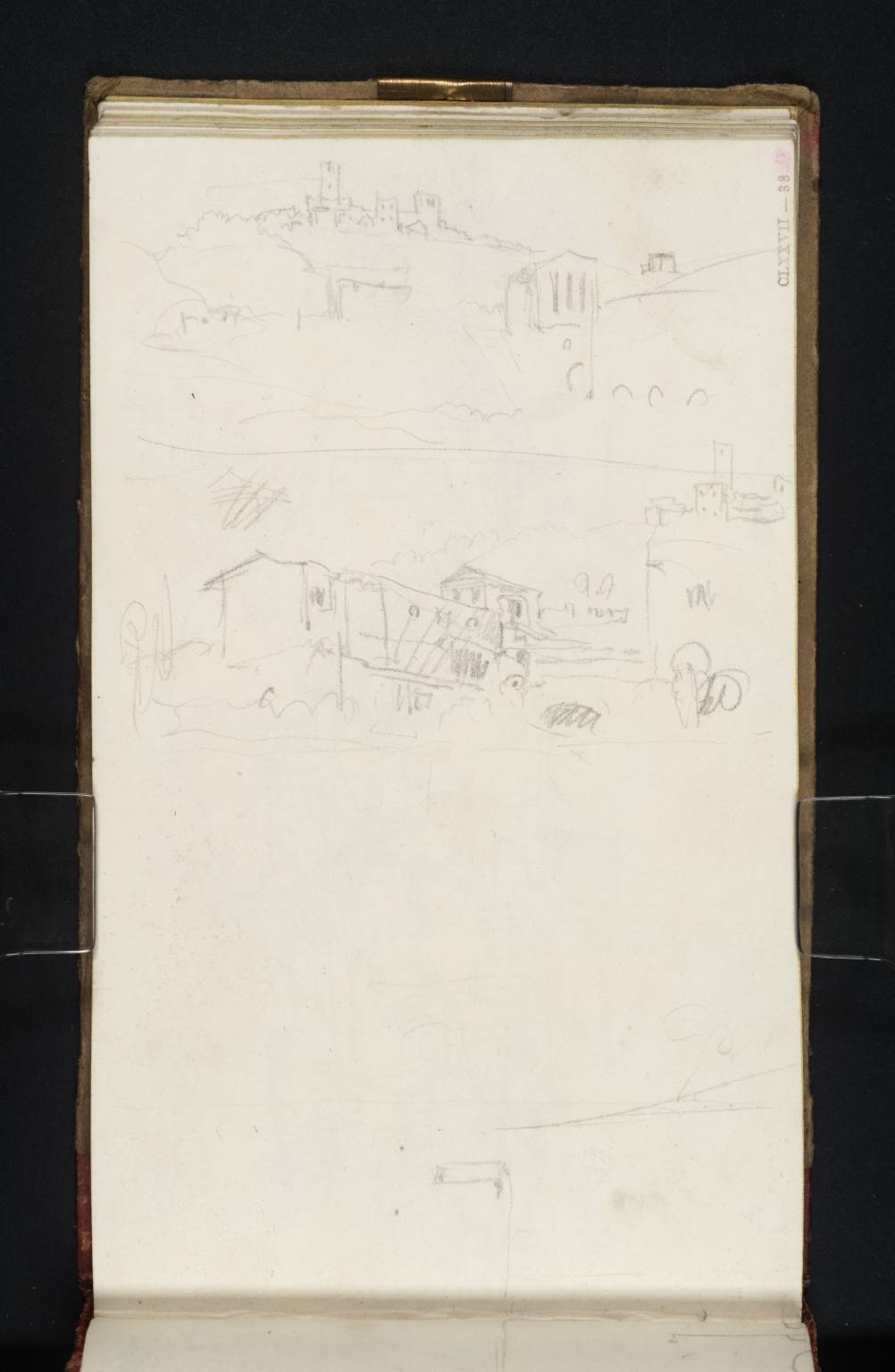 Two Sketches of the Temple of Clitumnus and Pissignano