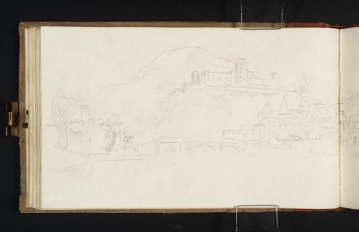 Joseph Mallord William Turner, ‘Spoleto, from across the River Tessino near the Present-Day Ponte Garibaldi’ 1819