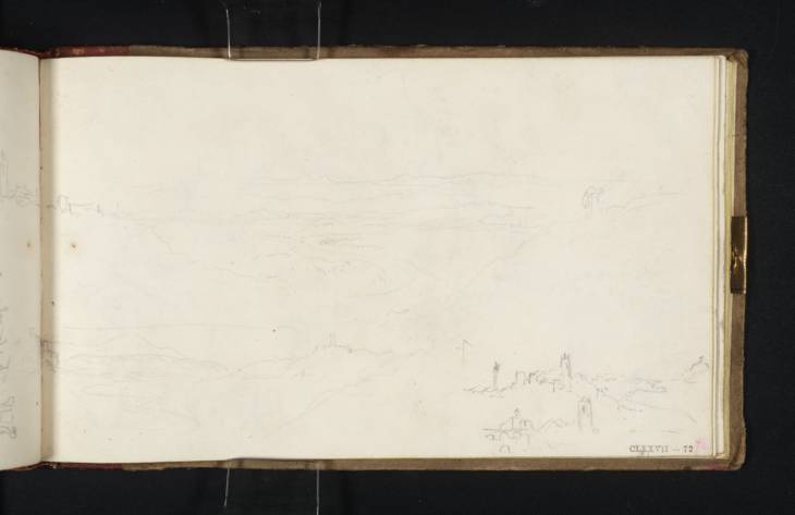 Joseph Mallord William Turner, ‘Two Distant Views of Borghetto and the Tiber Valley; and the Ponte Felice’ 1819
