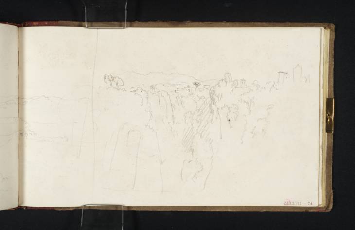 Joseph Mallord William Turner, ‘Distant View of the Ponte Felice; and a Study of the Gorge at Civita Castellana’ 1819