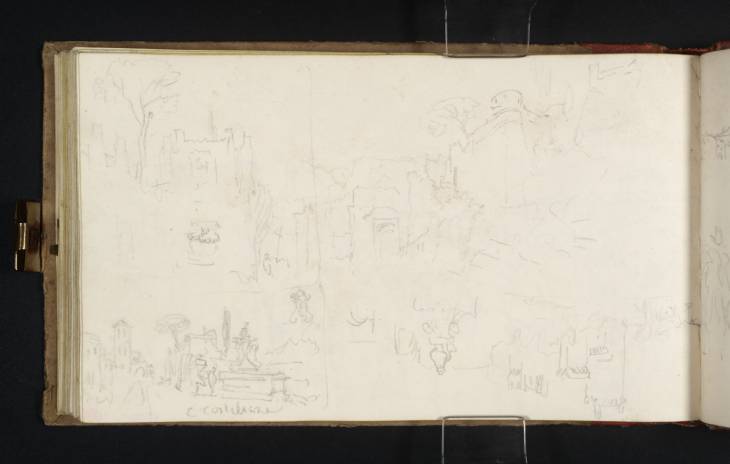 Joseph Mallord William Turner, ‘Three Sketches of Civita Castellana; and one of the Rocca dei Borgia, Nepi’ 1819