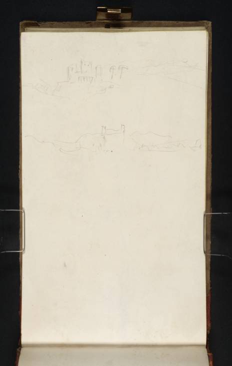 Joseph Mallord William Turner, ‘Two Sketches of Distant Buildings, ?Including the Villa Medici, Rome’ 1819