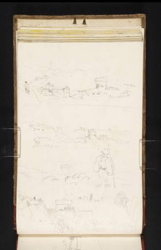 Joseph Mallord William Turner, ‘Five Views of the Tomb of the Plautii, near Tivoli; and a Sketch of a Man with a Staff’ 1819