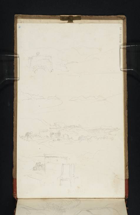 Joseph Mallord William Turner, ‘Four Landscape Views near Tivoli, including the Tomb of the Plautii and Ponte Lucano’ 1819