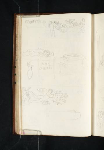 Joseph Mallord William Turner, ‘Studies of Sculptural Fragments and Reliefs from the Vatican Museums, Including the Sarcophagus of M. Aurelius Ermogenes’ 1819