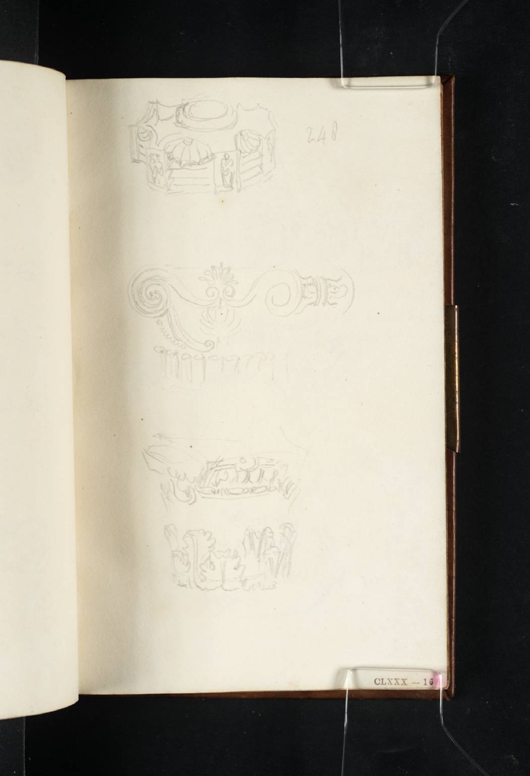 Studies of Sculptural Fragments from the Vatican Museums, Including a Well, an Ionic Capital and a Composite Capital