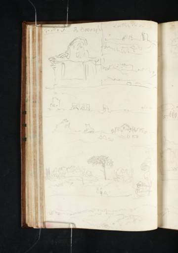 Joseph Mallord William Turner, ‘Landscape Sketches, Including Grottaferrata, the Circus of Maxentius, and Castel Gandolfo’ 1819