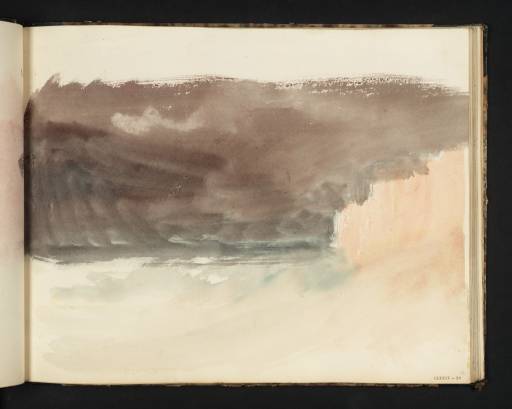 Joseph Mallord William Turner, ‘Cliffs above a Beach, with a Rough Sea and Dark Sky, Perhaps on the Adriatic Coast’ 1819