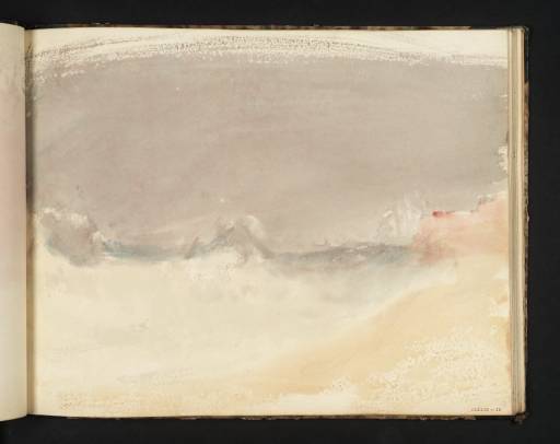 Joseph Mallord William Turner, ‘Cliffs above a Beach, with Breaking Waves and an Overcast Sky, Perhaps on the Adriatic Coast’ 1819