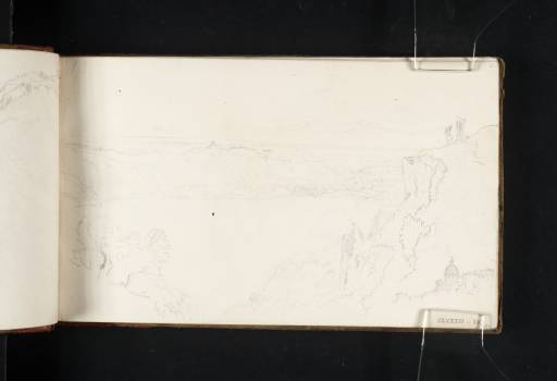 Joseph Mallord William Turner, ‘Lake Albano and Castel Gandolfo, with a Study of San. Tommaso di Villanova’ 1819