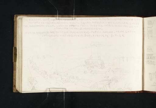 Joseph Mallord William Turner, ‘Lower Part of the Column of Phocas in the Forum, Rome, with Inscription on the Arch of Septimius Severus’ 1819