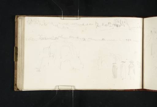 Joseph Mallord William Turner, ‘A View of Rome from the Via Appia Antica; and Three Sketches of the Temple of Minerva Medica’ 1819