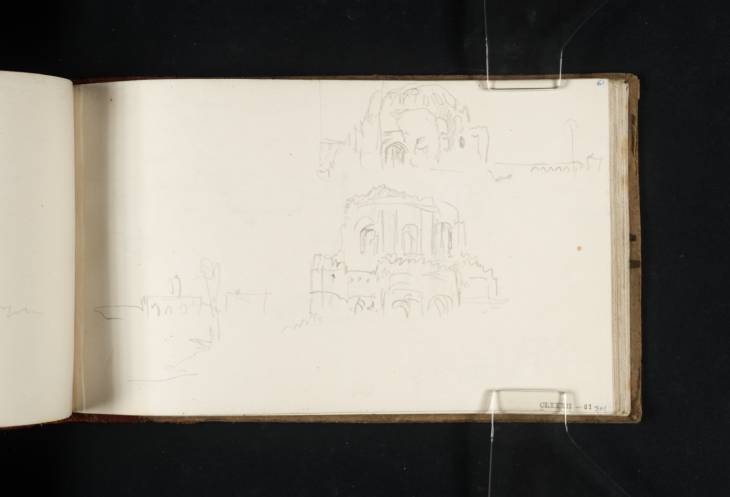 Joseph Mallord William Turner, ‘Two Sketches Showing the Exterior and Interior of the Temple of Minerva Medica, Rome’ 1819