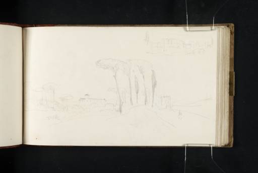 Joseph Mallord William Turner, ‘The Villa Rondanini, on the Road Approaching the Porta San Lorenzo, Rome; and Part of the Aurelian Wall, Rome’ 1819