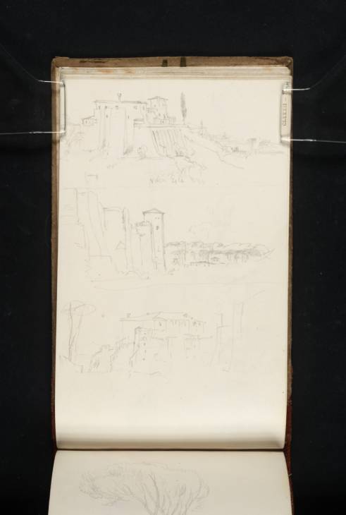 Joseph Mallord William Turner, ‘Three Sketches, Including the ?Aurelian Walls, Rome’ 1819