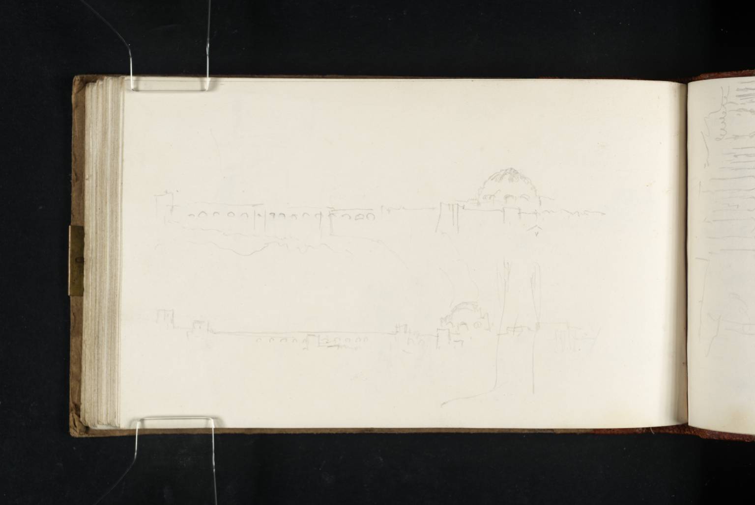 Two Views of the Temple of Minerva Medica and the Claudian Aqueduct