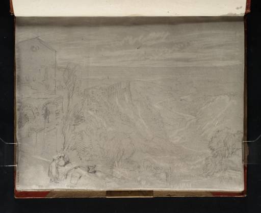 Joseph Mallord William Turner, ‘View of the Santuario di Ercole Vincitore, Tivoli, from Piazza dell'Olmo’ 1819