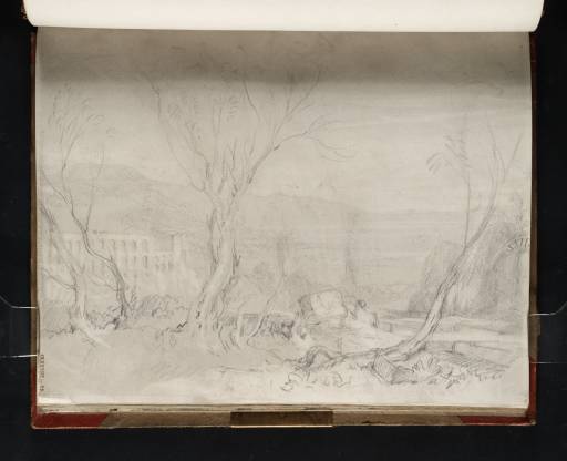Joseph Mallord William Turner, ‘View of the Santuario di Ercole Vincitore, Tivoli, from the Ruins of the Villa of Quintilius Varus’ 1819