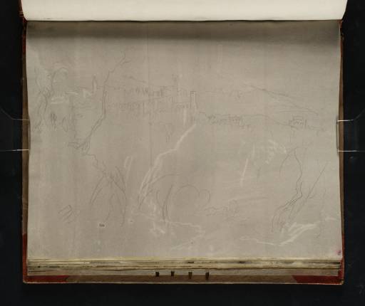 Joseph Mallord William Turner, ‘View of Tivoli, with the Santuario di Ercole Vincitore and the So-Called Tempio della Tosse’ 1819