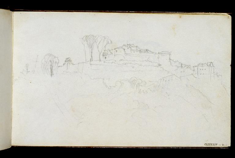 Joseph Mallord William Turner, ‘View of the Papal Palace at Castel Gandolfo’ 1819