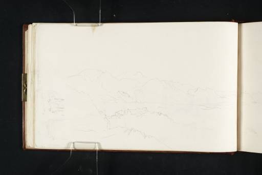 Joseph Mallord William Turner, ‘Part of a View of ?Monti Lepini and Monte Circeo; and Study of a Roman Tomb at Mesa on the Via Appia’ 1819