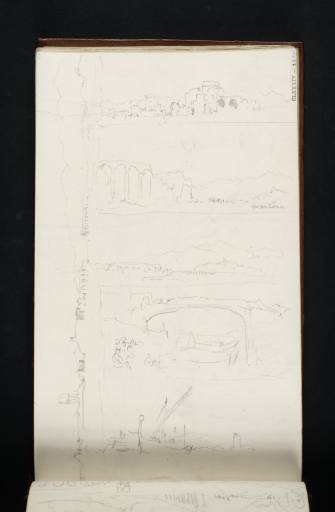 Joseph Mallord William Turner, ‘Four Views of the Roman Remains of Minturnae; and Two Sketches of the Ferry over the Garigliano River’ 1819