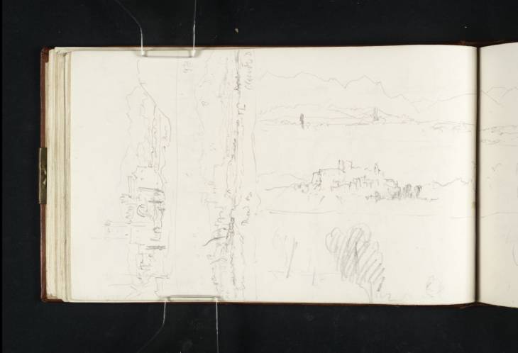 Joseph Mallord William Turner, ‘Two Sketches of the Ferry over the Garigliano River; and Landscape Studies on the Road to Capua, Including a Distant View of Sessa Aurunca’ 1819