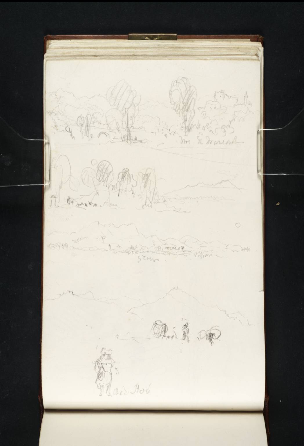 Four Sketches from the Road to Capua, Including the Castle at Francolise, and a Distant View of Vesuvius