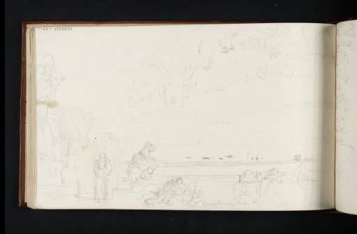 Joseph Mallord William Turner, ‘Figures on the Quayside, Naples; and Two Views of the Coast from the Posillipo Hill’ 1819
