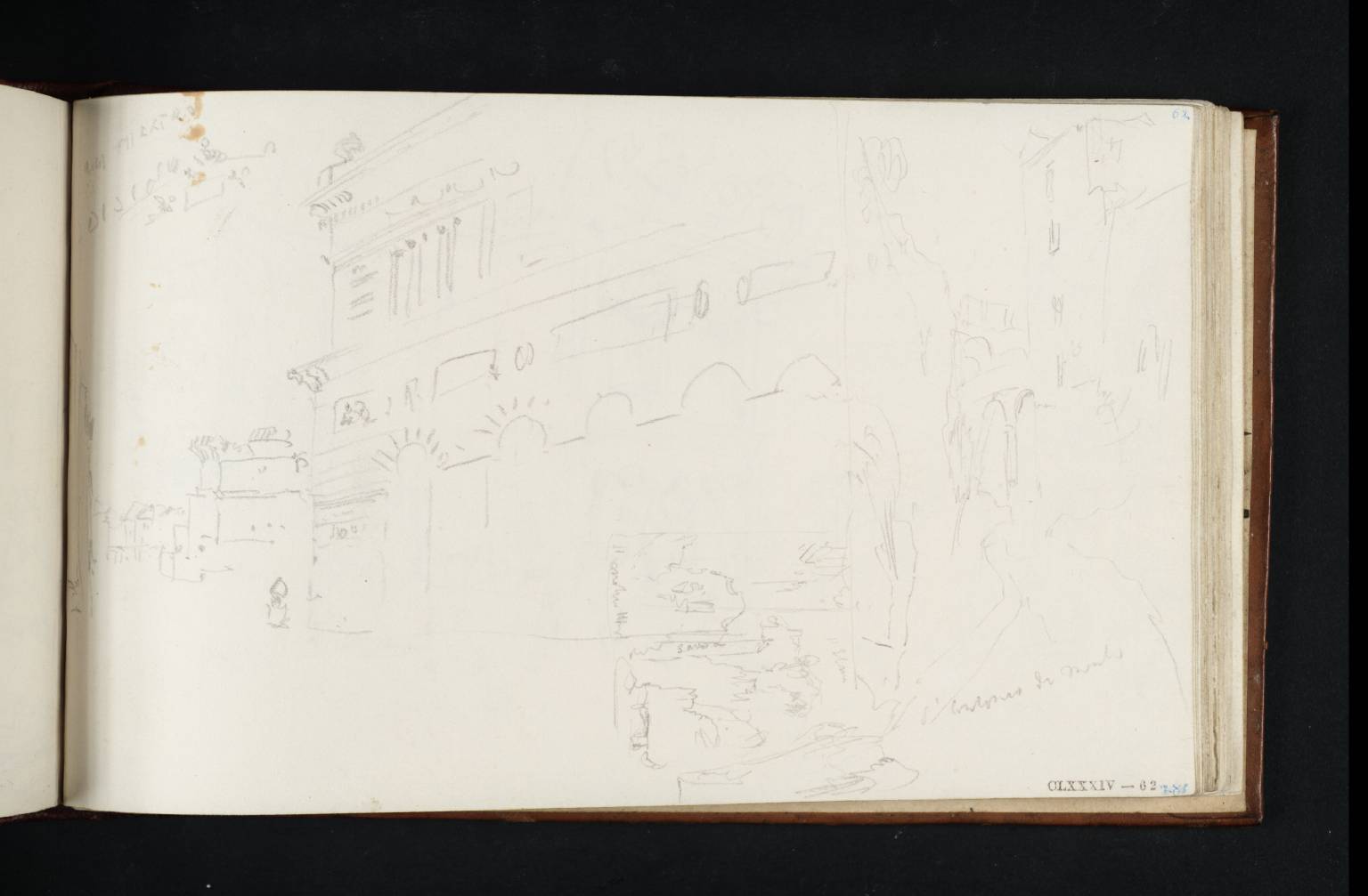 The Teatro di San Carlo and Castel Nuovo, Naples; and Two Sketches of ?the Ascent to Castel Sant’Elmo