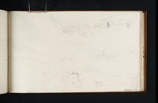 Joseph Mallord William Turner, ‘Three Sketches of Lake Avernus; ?and a View within the Campi Flegri’ 1819