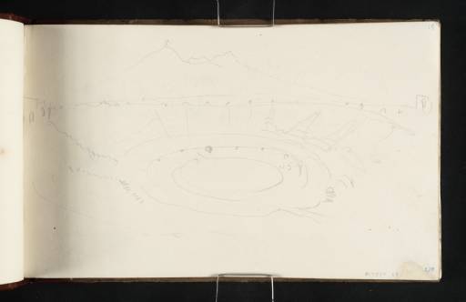 Joseph Mallord William Turner, ‘The Interior of the Amphitheatre, Pompeii, with Vesuvius in Distance’ 1819