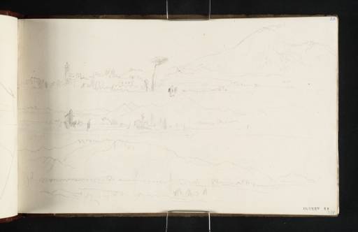 Joseph Mallord William Turner, ‘Distant Views of Vesuvius and the Lattari Mountains, from the Road Outside the Walls of Pompeii’ 1819
