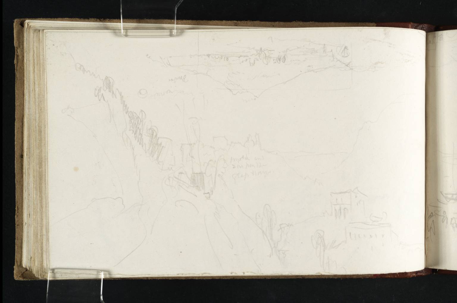 Distant View of Vietri sul Mare from Molina; and Distant View of Pompeii with Vesuvius Beyond