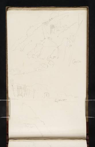 Joseph Mallord William Turner, ‘The Capuchin Convent, Amalfi; ?Conca dei Marini; and Part of a View of Amalfi’ 1819